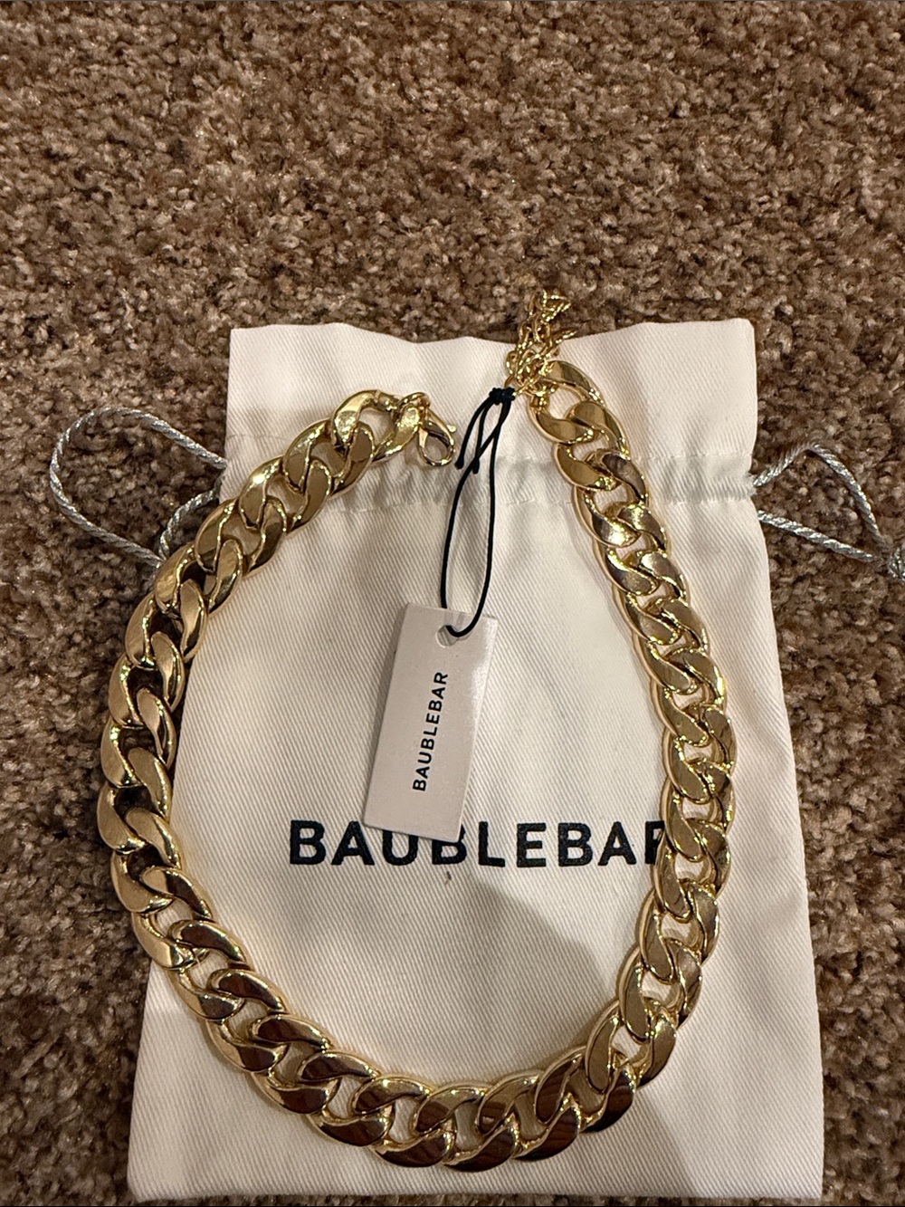 BaubleBar Polished Gold Curb Link Necklace